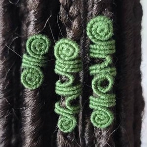 3 Stoff Gewickelt Kupfer Dread Perlen Set, Dreadlock Haarschmuck, Loc Perlen Für Zöpfe Twist Natürliches Haar, Loc Schmuck, Dreadlock Perlen