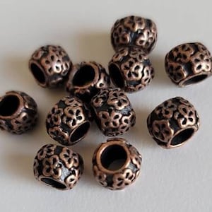 5 Pcs Metal Loc Beads, Dreadlock Hair Accessories, Copper Color Beads For Braids Twist And Dreadlocks, Hair Rings