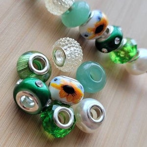 ABSTAND 7 Stück Breitloch Edelstein Lok Perlen, Aventurin Kristall Dreadlock Haarschmuck, Perlen für Zöpfe und Twist, Lok Schmuck