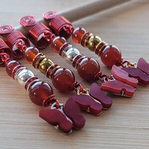 PRICE CUT Limited Edition Carnelian Crystal Butterfly Loc Jewelry, Valentines Day Hair Beads, Dreadlock Hair Accessories, Loc Beads