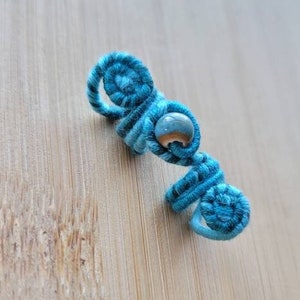 ABEND Blau Keramik Stoff Wrapped Kupfer Dread Bead, Dreadlock Haarschmuck, Dreadschmuck, Dreadlock Perle