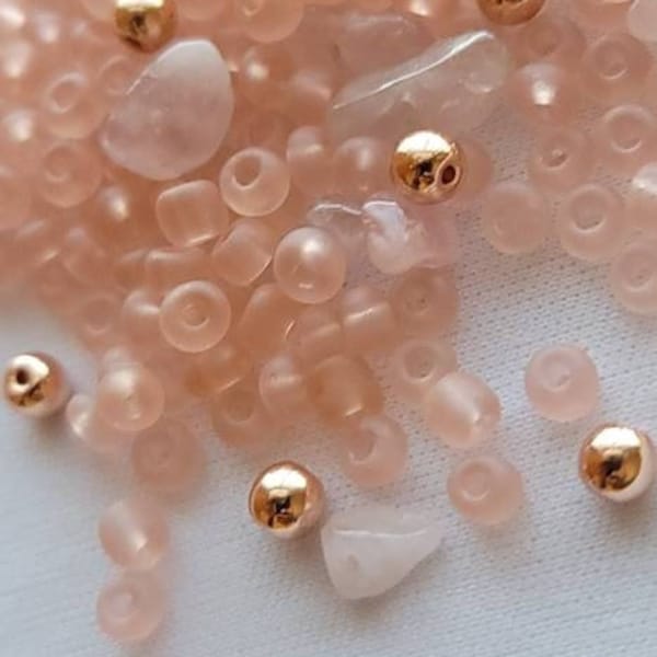 Rose Quartz And Hematite Crystal Loc Sprinkle Beads, Rose Rold Braid Jewelry Dreadlock Accessories, Pink Loc Jewelry