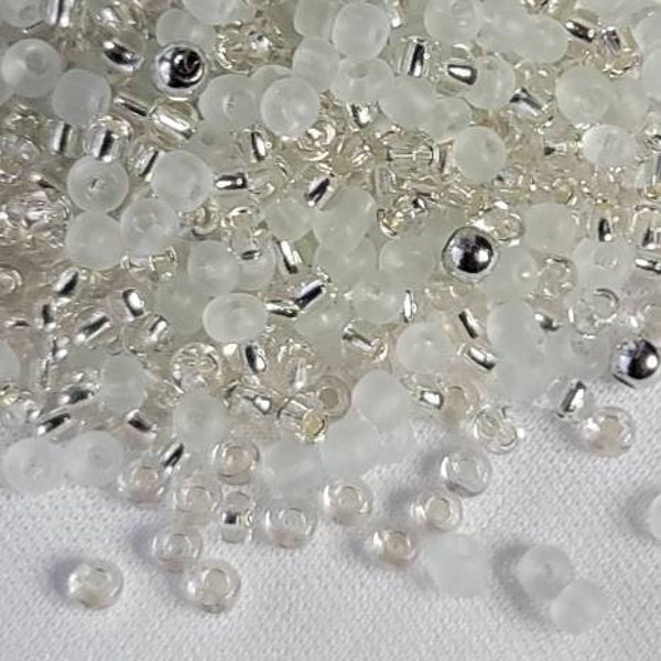 Small 3mm Silver Hematite Crystal Loc Sprinkle Bead Mix, Gemstone And Glass Bead Mix, Dreadlock Accessories, Dread Sprinkles, Loc Jewelry