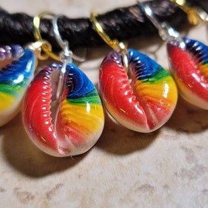 5 pezzi grandi anelli per capelli cowrie stampati arcobaleno, anelli per capelli terrore, anelli intrecciati, gioielli Loc, anelli Dreadlock, accessori per capelli Boho