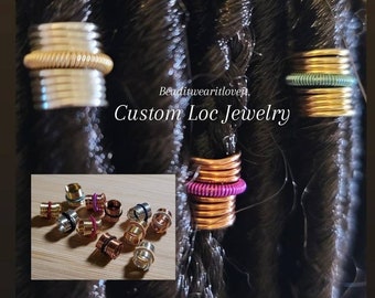 Loc Jewelry Dread Beads, Copper Wire Wrapped Dreadlock Hair Accessories, Afrocentric Beads For Braids Twist And Dreadlocks, Hair Bead Coils