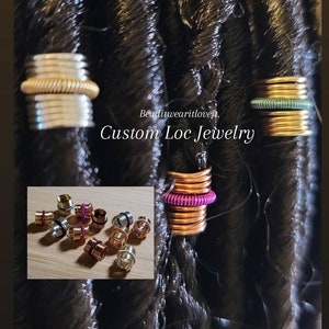 Loc Jewelry Dread Beads, Copper Wire Wrapped Dreadlock Hair Accessories, Afrocentric Beads For Braids Twist And Dreadlocks, Hair Bead Coils
