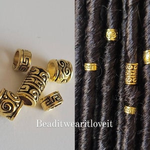 5 Pcs Metal Loc Beads Mixed Set, Dreadlock Hair Accessories, Beads For Braids Twist And Dreadlocks, Hair Rings