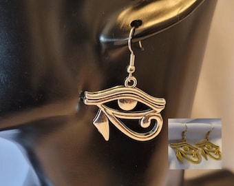 CLEARANCE Eye Of Horus Earrings, Simple Style Earrings, Silver Eye Earrings, Egyptian Earrings, Symbolic Jewelry