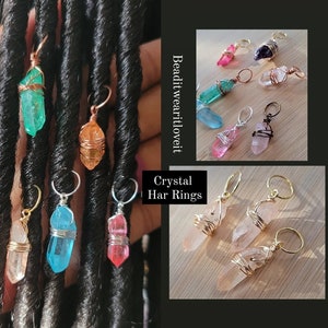 Butterfly Baby Crystal Hair Beads, Healing Crystal Hair Charms, Hair Jewels,  Hippie Hair Charms 