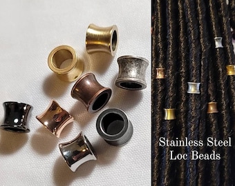 2 roestvrijstalen lockralen, dreadlock-haaraccessoires, breed gatkralen voor vlechten twist en dreadlocks, dreadkralen, locsieraden