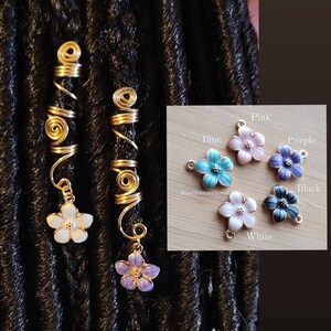 CLEARANCE Flower Loc Jewelry. Dreadlock Hair Accessories For Children And Adults, Beads For Braids, Pretty Loc Jewelry