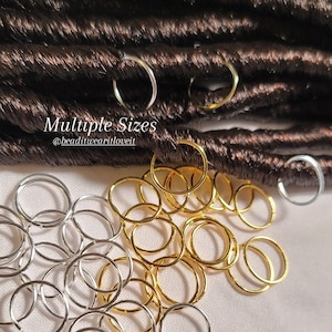 10pcs Hair Rings For Locs Braids & Twists, Dread Rings, Braid Rings, Loc jewelry, Dreadlock Rings image 2