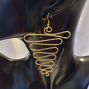 Wire Wrapped Copper Earrings, Hammered Copper Jewelry