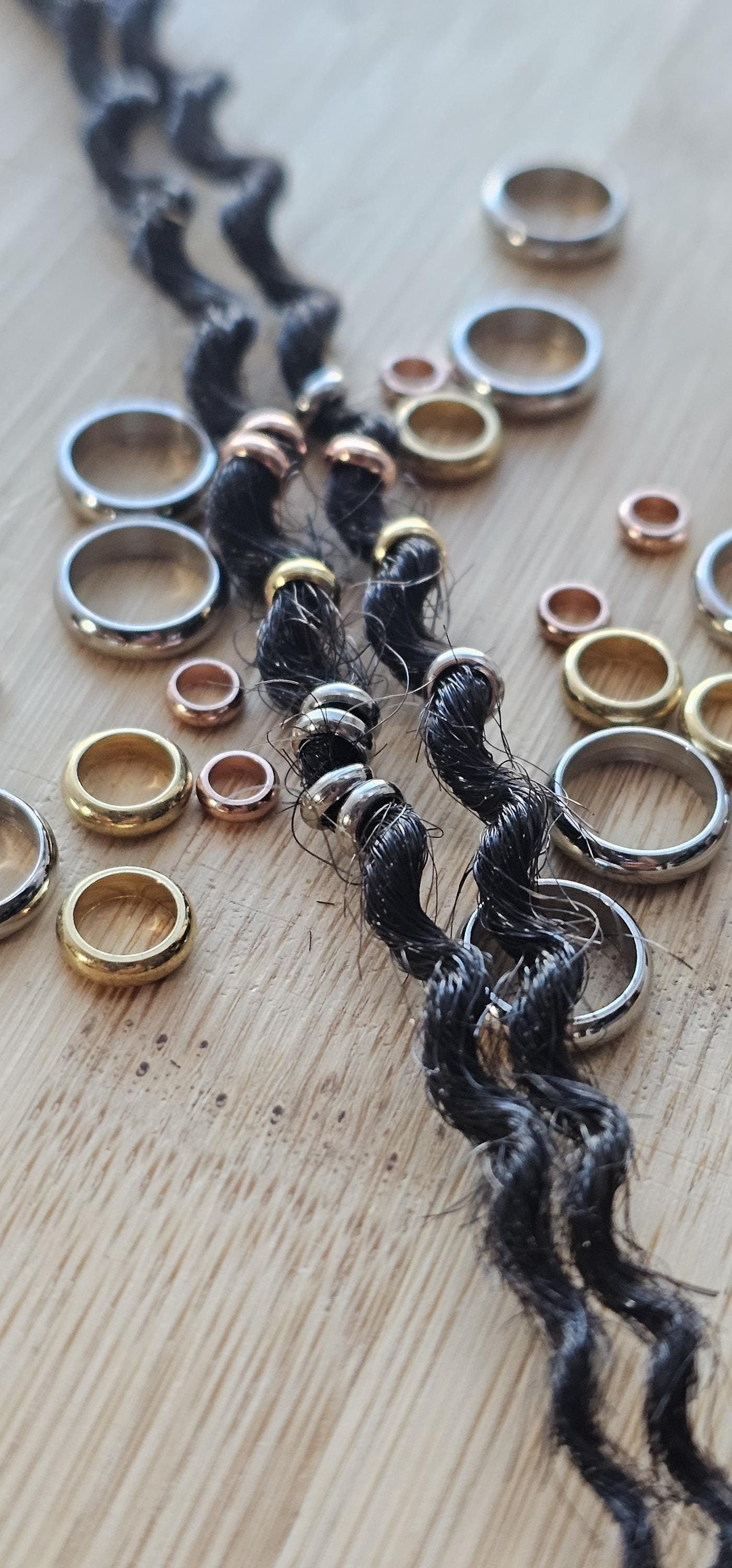 20 Stainless Steel Loc Beads, Dreadlock Hair Accessories For Braids Twist And Dreadlocks