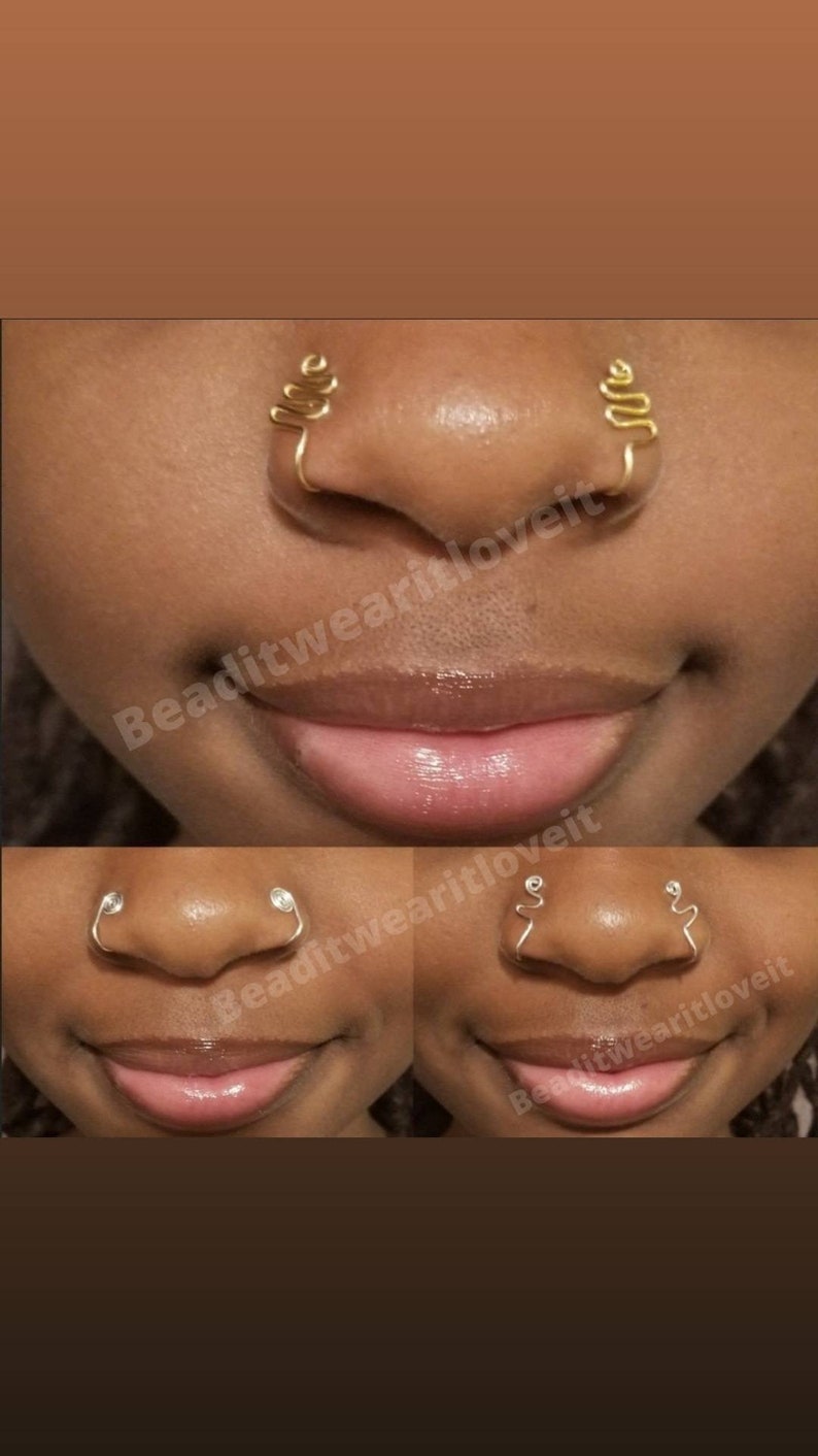 Fake Nose Ring Nose Cuff Nose Jewelry Double Nose Ring Etsy