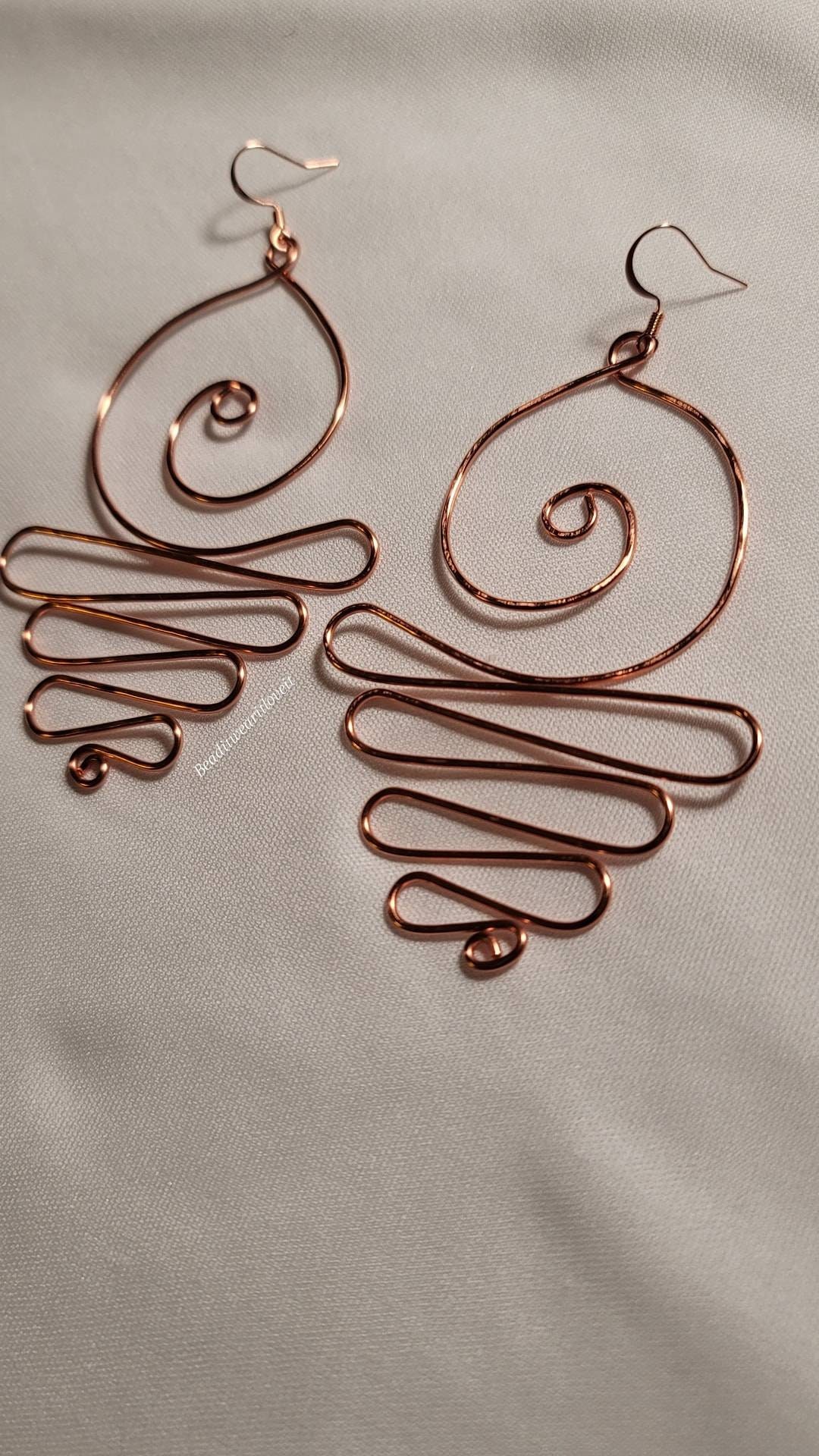 18K Gold-Plated Copper Geometric Spiral Earrings