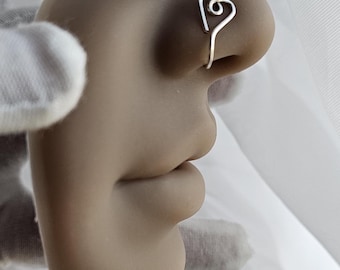 Heart Nose Cuff, Afrocentric Nose Jewelry, Faux Nose Ring, Nose Clip, The Love Cuff