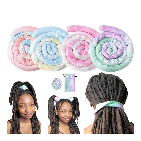 CLEARANCE Bendable Satin Loc Hair Ties, Wire Twistable Hair Tie, Bendable Dread Wrap, Thick Hair Holder, Locs Hair Tie Ponytail Holder