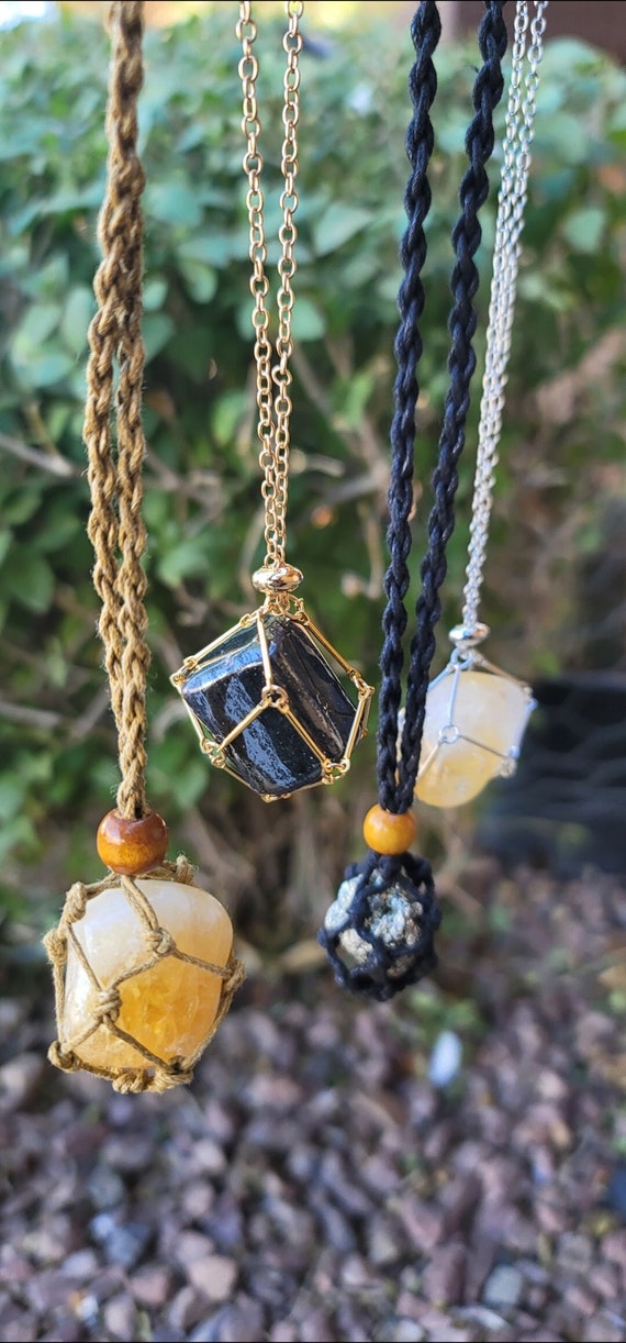 Caged Crystal Cording Interchangeable Crystal Necklaces Adjustable Net for Stones Gemstone Jewelry Etsy