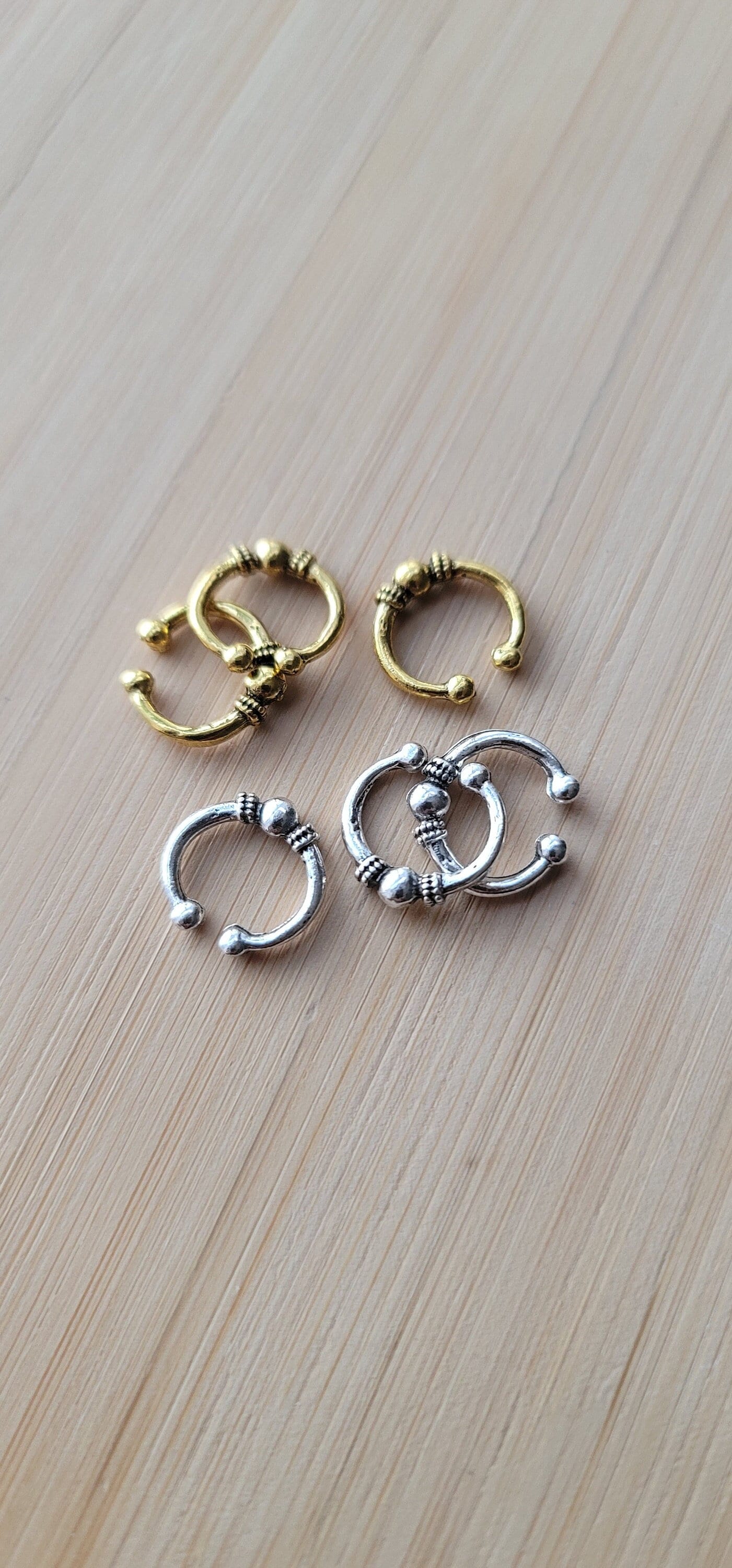 Loc Accessory Silver Set of 3 Metal Loc Ring Beads, Gold Silver 10mm Hole Hair Beads ...