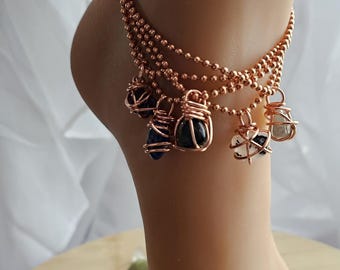 Pure Copper Ankle Bangles, Adjustable Stackable Ankle Bracelets, Raw Copper Anklet Cuff Bracelet
