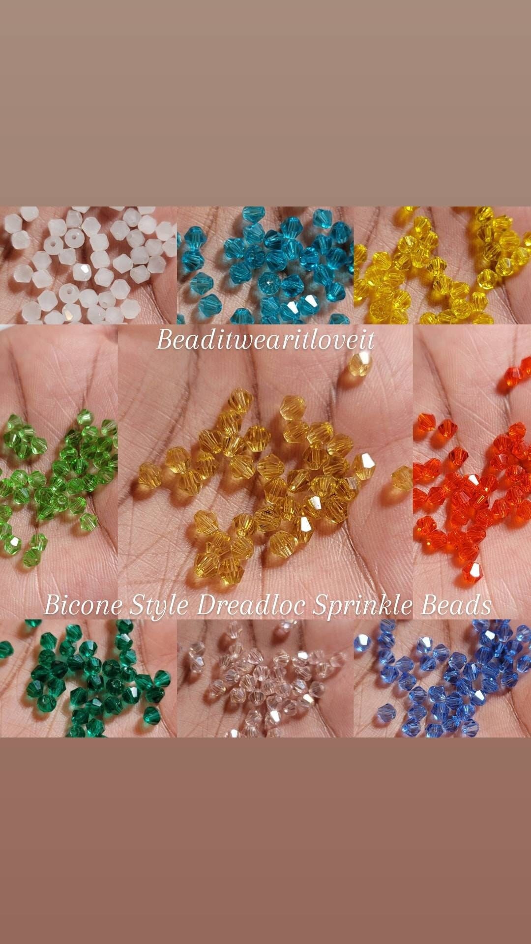Peridot Crystal Loc Sprinkle Beads, Braid Jewelry Dreadlock