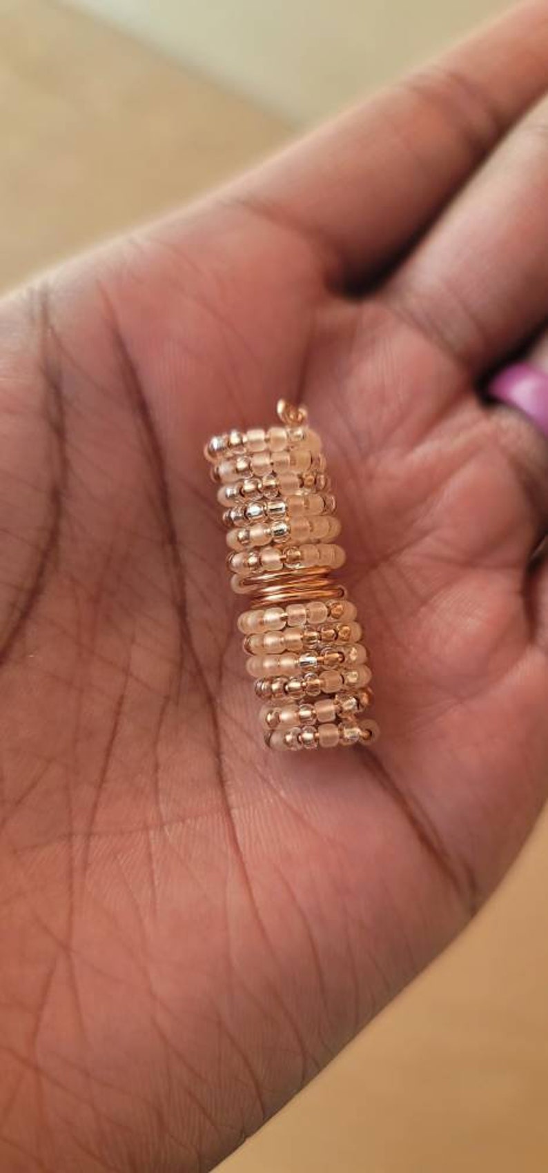 4 Pcs Sunstone Crystal Loc Jewelry Set. Dreadlock Hair Accessories, Metal Beads For Braids, Dread Loc Beads image 5
