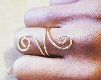 Copper Wire Wrapped Ring, Spiral Copper Ring, Afrocentric Ring