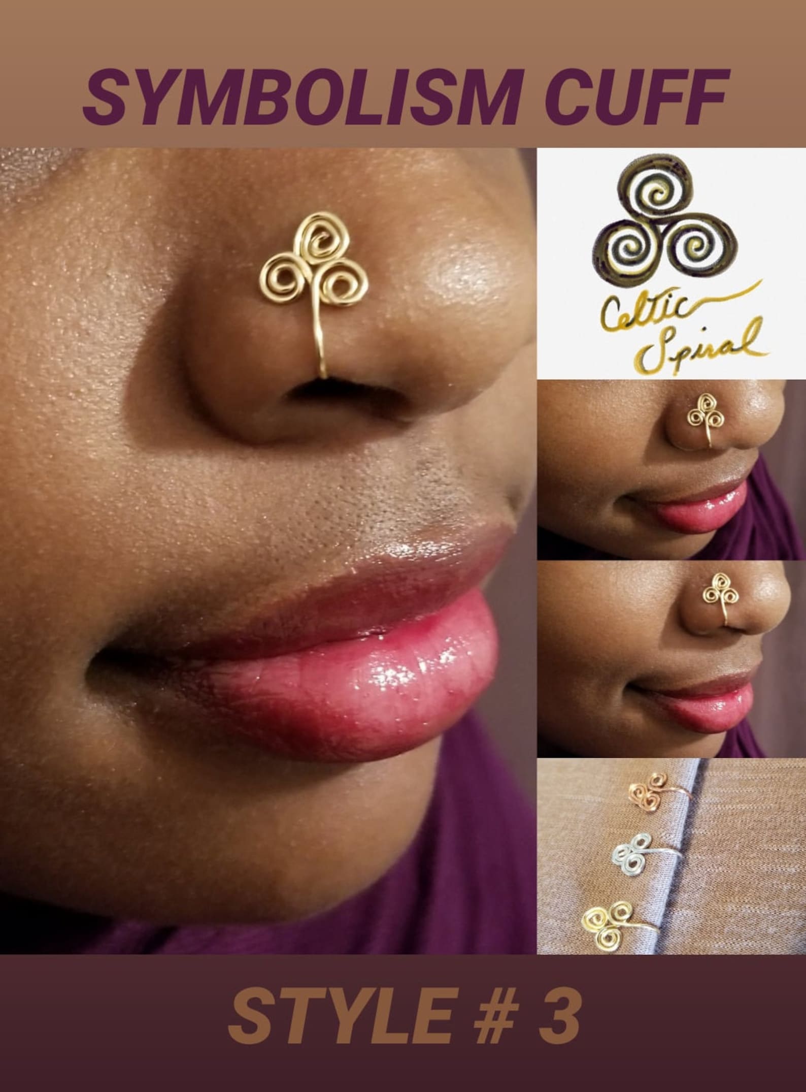 14Kt Gold Filled Nose Ring Gold Nose Cuff Symbolism Cuffs Etsy