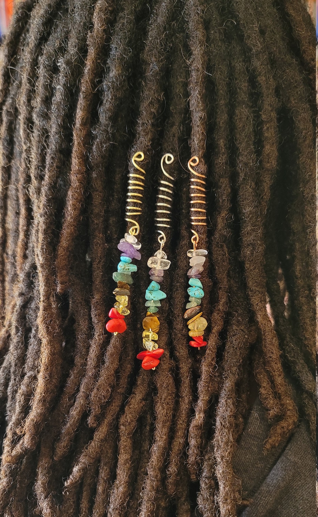 Adjustable Dreadlock Accessories, Loc Beads, Spiral Gold Wrap Loc Jewelry,  Dreadlock Jewelry