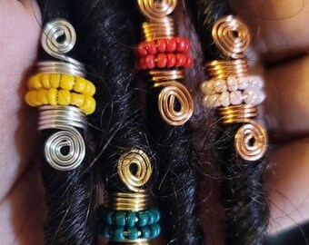 Dreadschmuck, Dreadperlen, Kupfer Dreadschmuck, Afrocentric Perlen Für Zöpfe Twist Und Dreadlocks, Spiralhaarperlen, LokSpulen
