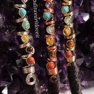 Chakra Loc Jewelry, Dreadlock Hair Accessories, Beads For Braids, Crystal Loc Jewelry image 3