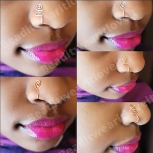 Nose Cuff, Nose Ring No Piercing Needed, Swirl Nose Cuffs