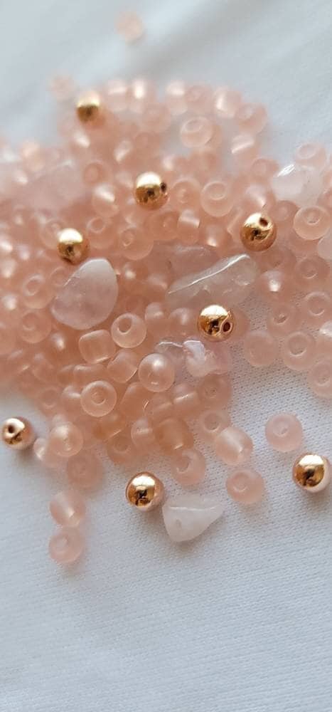 Rose Quartz And Hematite Crystal Loc Sprinkle Beads, Rose Rold Braid Jewelry Dreadlock Accessories, Pink Loc Jewelry