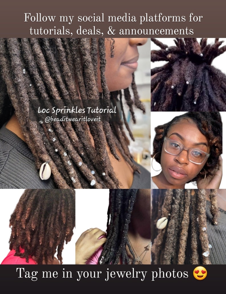 Loc With Shells 10 Rose Loc Sprinkle Beads, Braid Jewelry Dreadlock Accessories, Loc ...