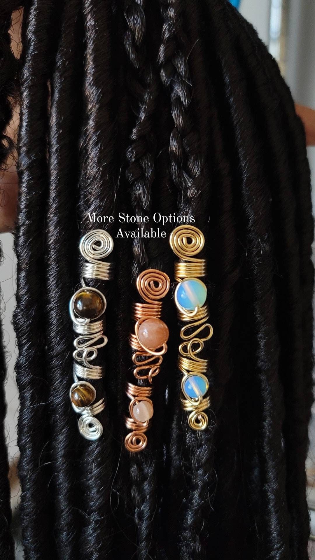 アクセサリー kuru Crystal Loc Jewelry, Dread Beads, Copper Dreadlock Hair