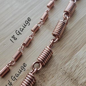 Bare Copper Link Chain, Choose Your Size and Length, Pure Copper ...