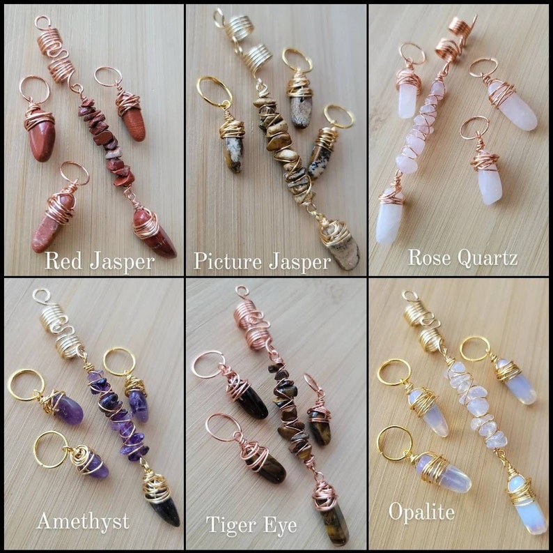 4 Piece Crystal Loc Jewelry Set. Dreadlock Hair Ring Etsy