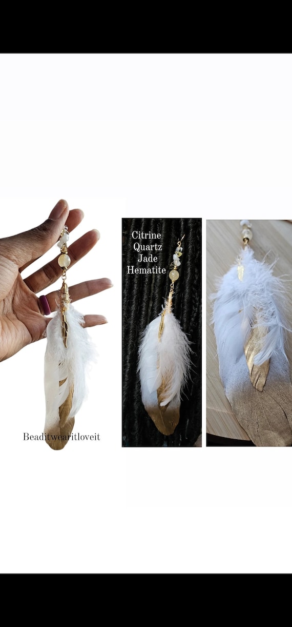Feather hair rings discount