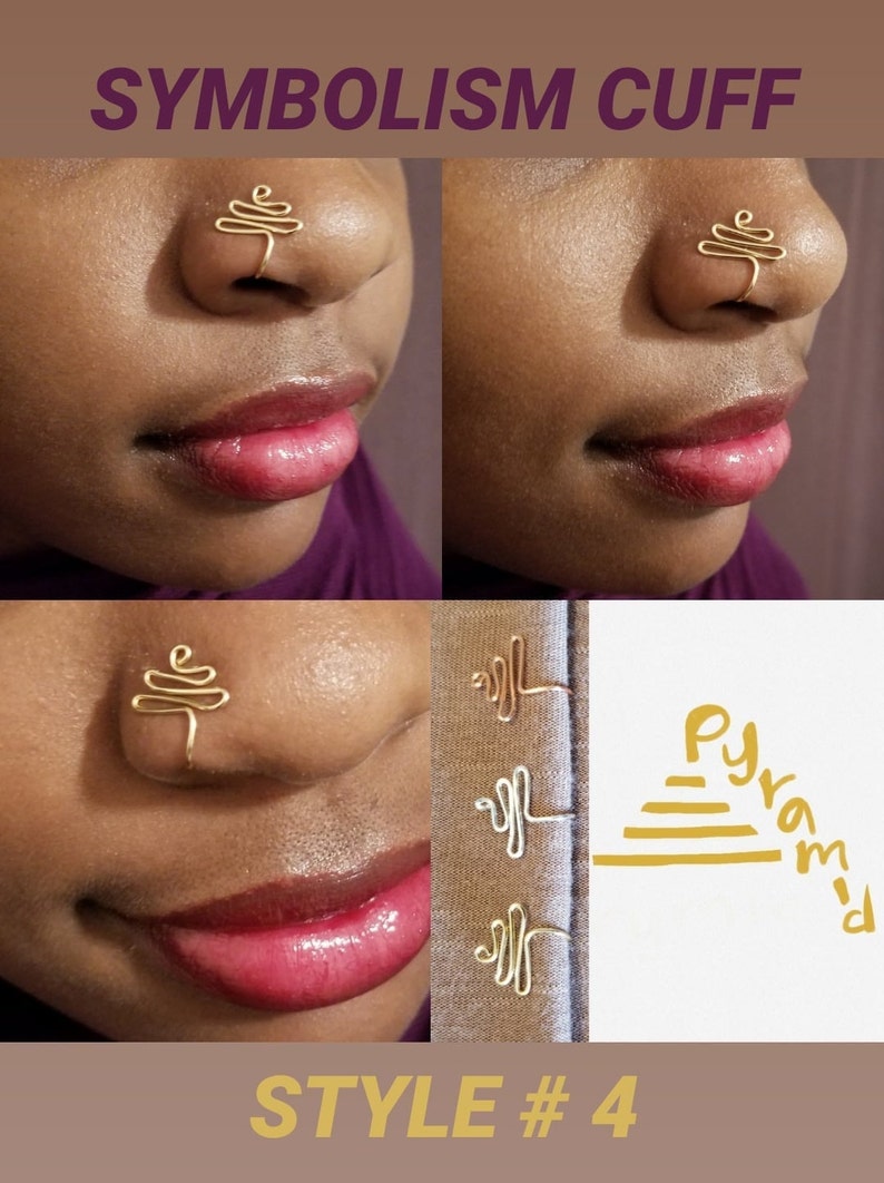 Ancient Symbol Inspired Nose Rings Gold Nose Cuff Etsy