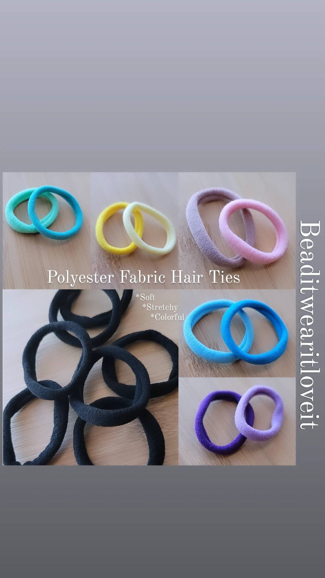 50 Fabric Hair Ties Polyester Ponytail Holder 2in Extra Etsy
