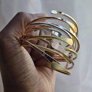 Choose Your Color, African Brass Bangles, Adjustable Stackable Bracelets, Boho Textured Bangles Stacking Set, Luxury Bangles, Perfect Gift