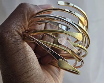 Choose Your Color, African Brass Bangles, Adjustable Stackable Bracelets, Boho Textured Bangles Stacking Set, Luxury Bangles, Perfect Gift