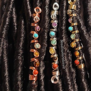 Chakra Loc Jewelry, Dreadlock Hair Accessories, Beads For Braids, Crystal Loc Jewelry image 4