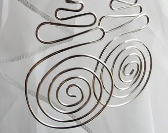African Spiral Copper Earrings, Wire Wrapped Earrings, Copper Jewelry
