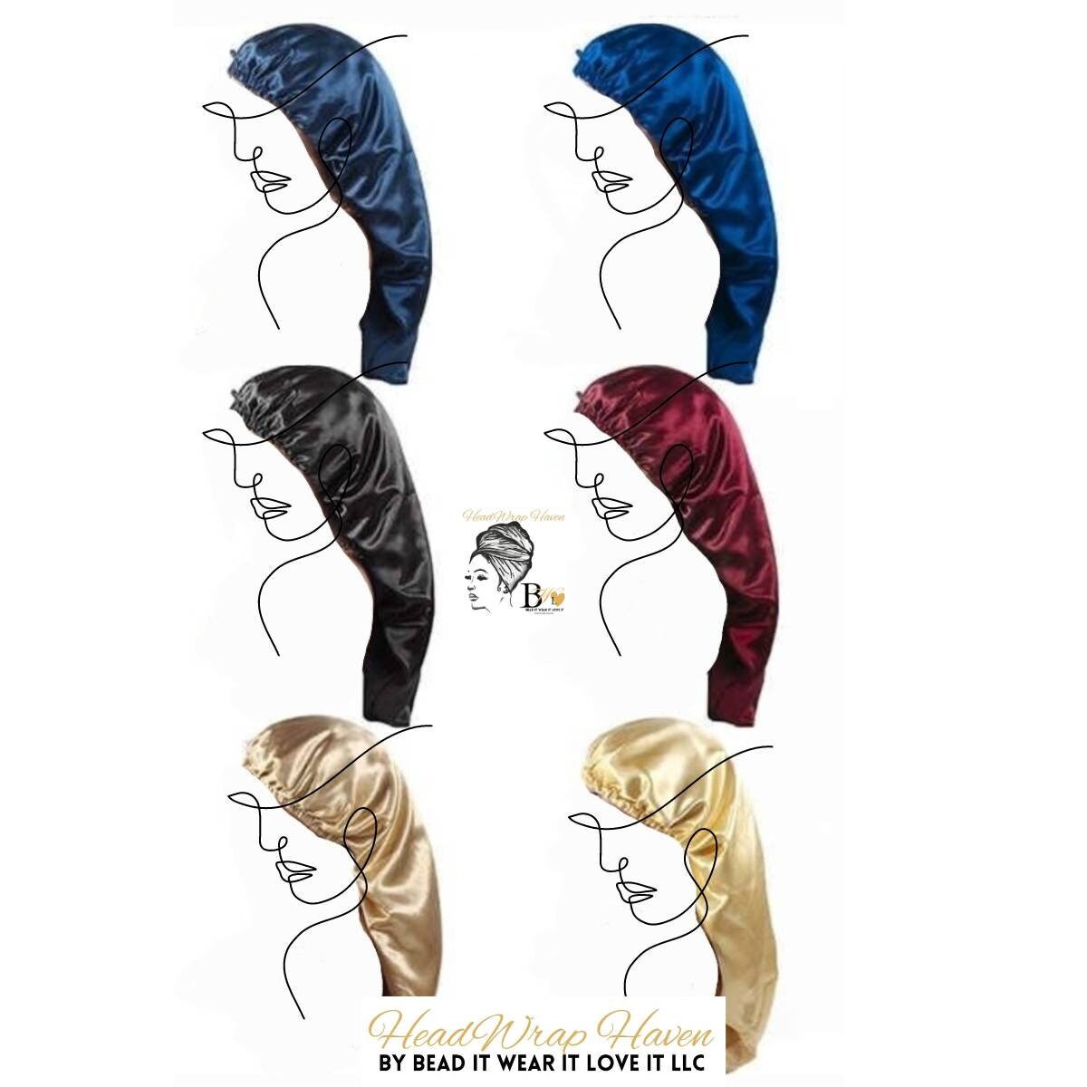 Adjustable Silk Satin Sleep Cap for Curly Hair Dreadlocks 18-32 Inch Extra Long Adjustable Double Layer Adult Satin Bonnet  main image 4