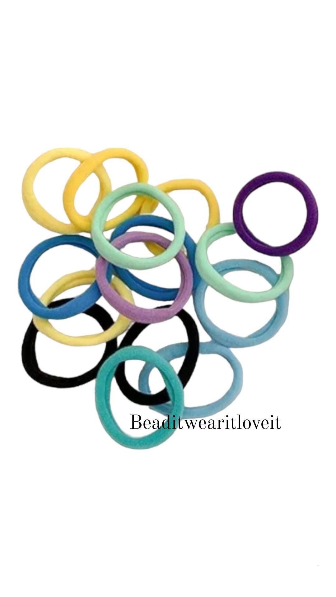 Confezione da 100 elastici per capelli senza cuciture, per donne e ragazze, per coda di cavallo per capelli spessi (arancione fluo