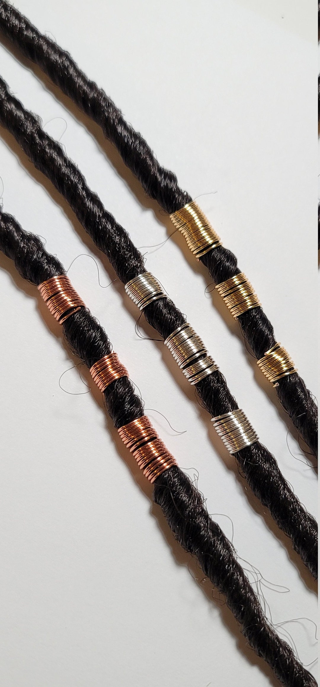 Copper Dreadlock Coil Beads, Loc Jewelry for Braids and Twists, Braid