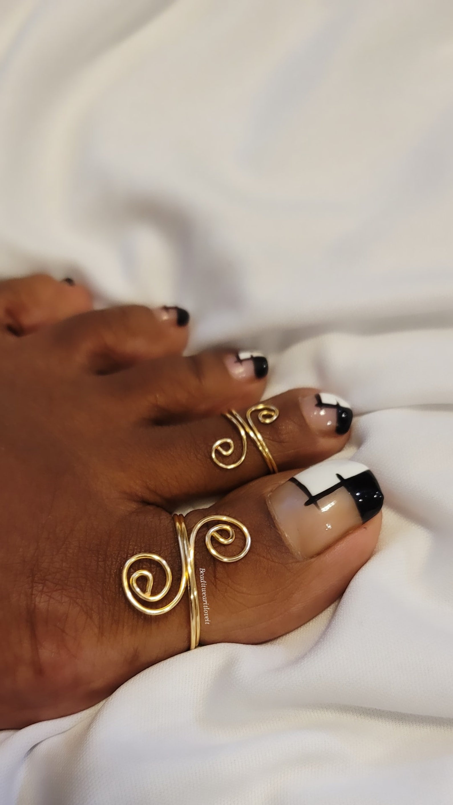 Big Toe Ring, Spiral Toe Rings, Wire Wrapped Gold Toe Ring, Simple Toe ...