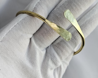 Textured Style African Brass Bangles, Adjustable Stackable Bracelets, Hammered Raw Brass Cuff Bracelets